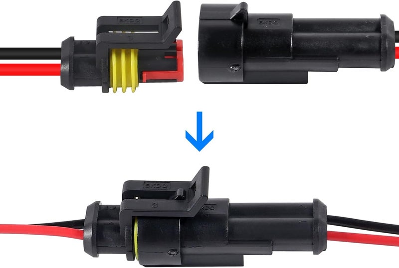 AiTrip 10 Pack 2 Pin Wire Connector 16 AWG Waterproof Automotive Electrical Connectors Deutsch Connector Male and Female Wire Connectors for Car Truck Boat - Image 3
